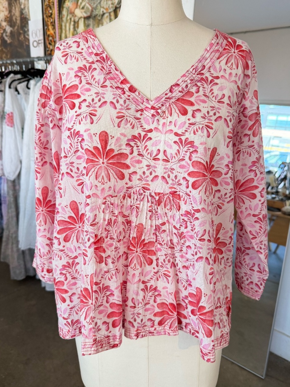Nimbu Long Sleeve Fancy Blouse in Bel Pink
